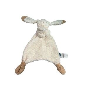 Mary Meyer Bunny Rabbit Lovey Cream Baby Security Blanket Plush Satin Ears Knots